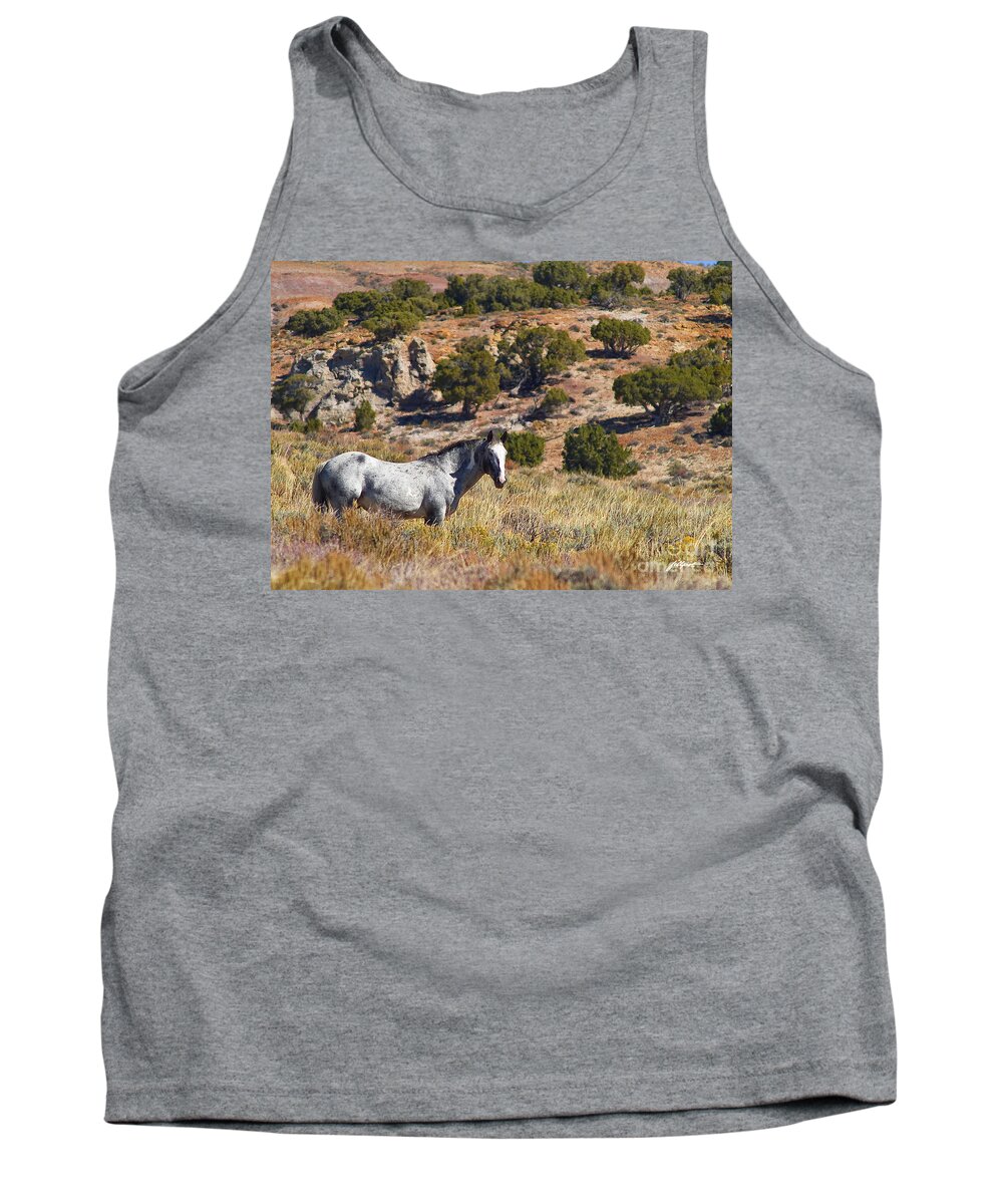 Wild Horse In Western Wyoming Tank Top featuring the photograph Wild Wyoming by Bon and Jim Fillpot
