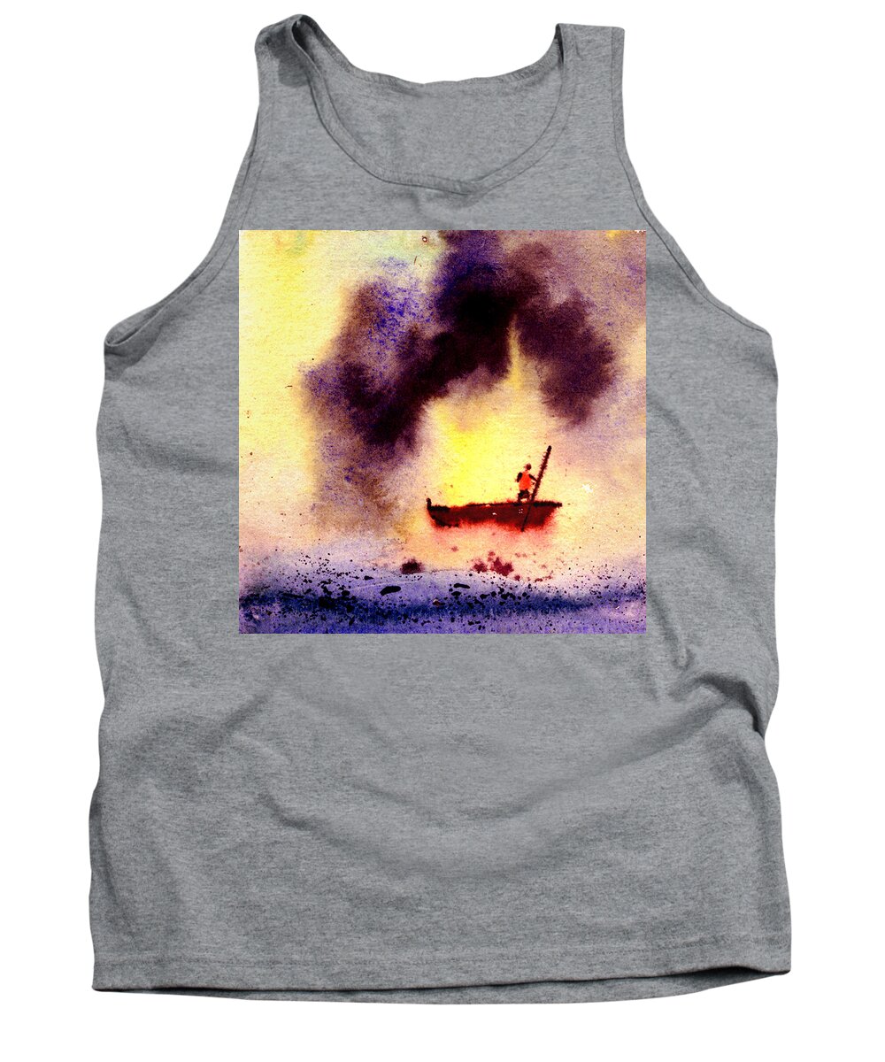 Landscape Tank Top featuring the painting Will power by Anil Nene