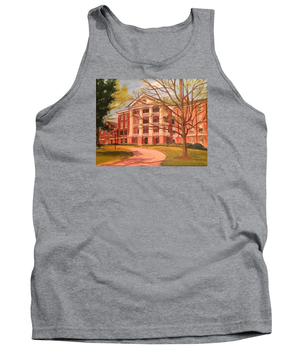 Architecture Tank Top featuring the painting William Peace University by Jill Ciccone Pike