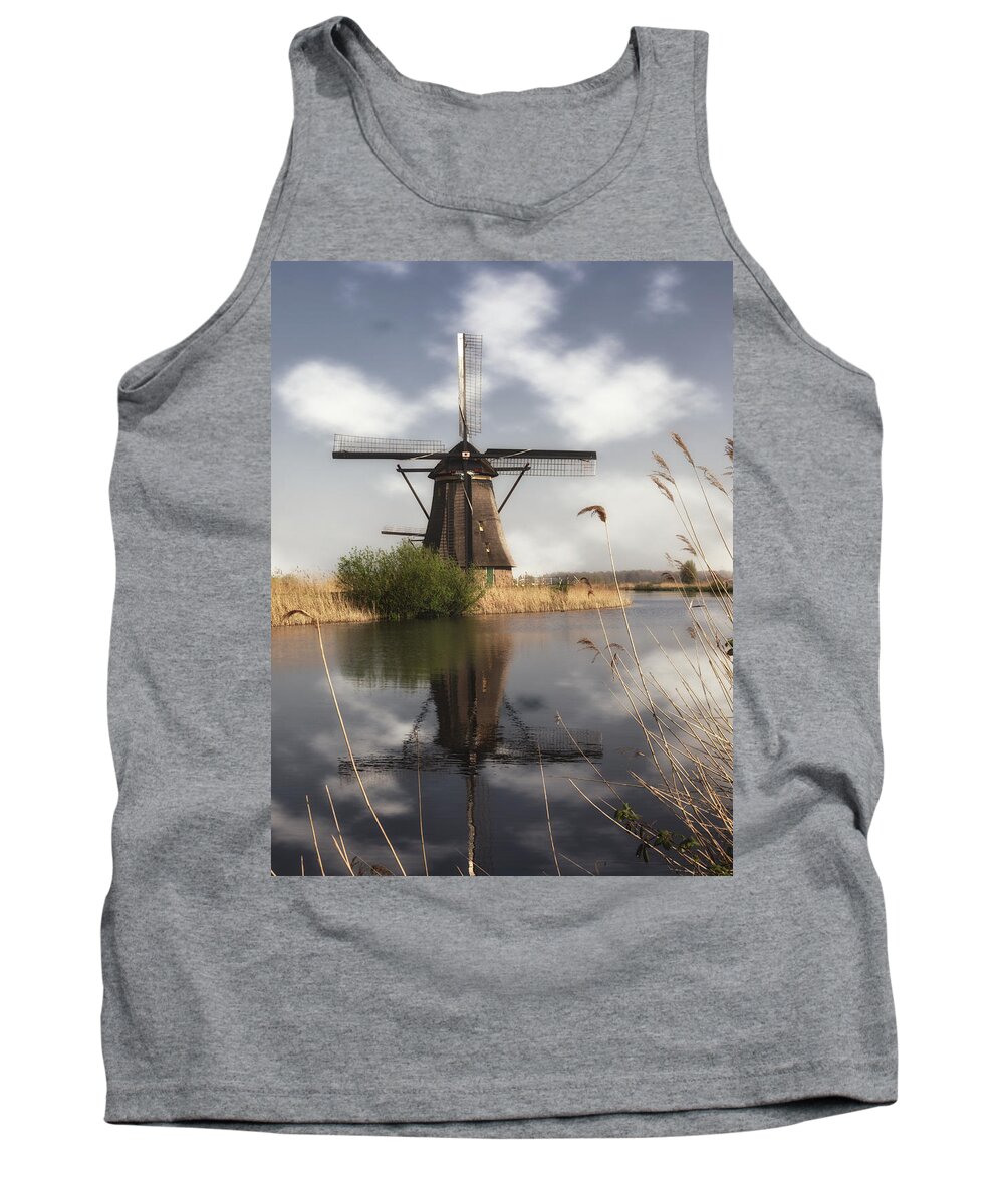 Windmill Tank Top featuring the photograph Windmill at Kinderdijk in Holland by Tim Abeln