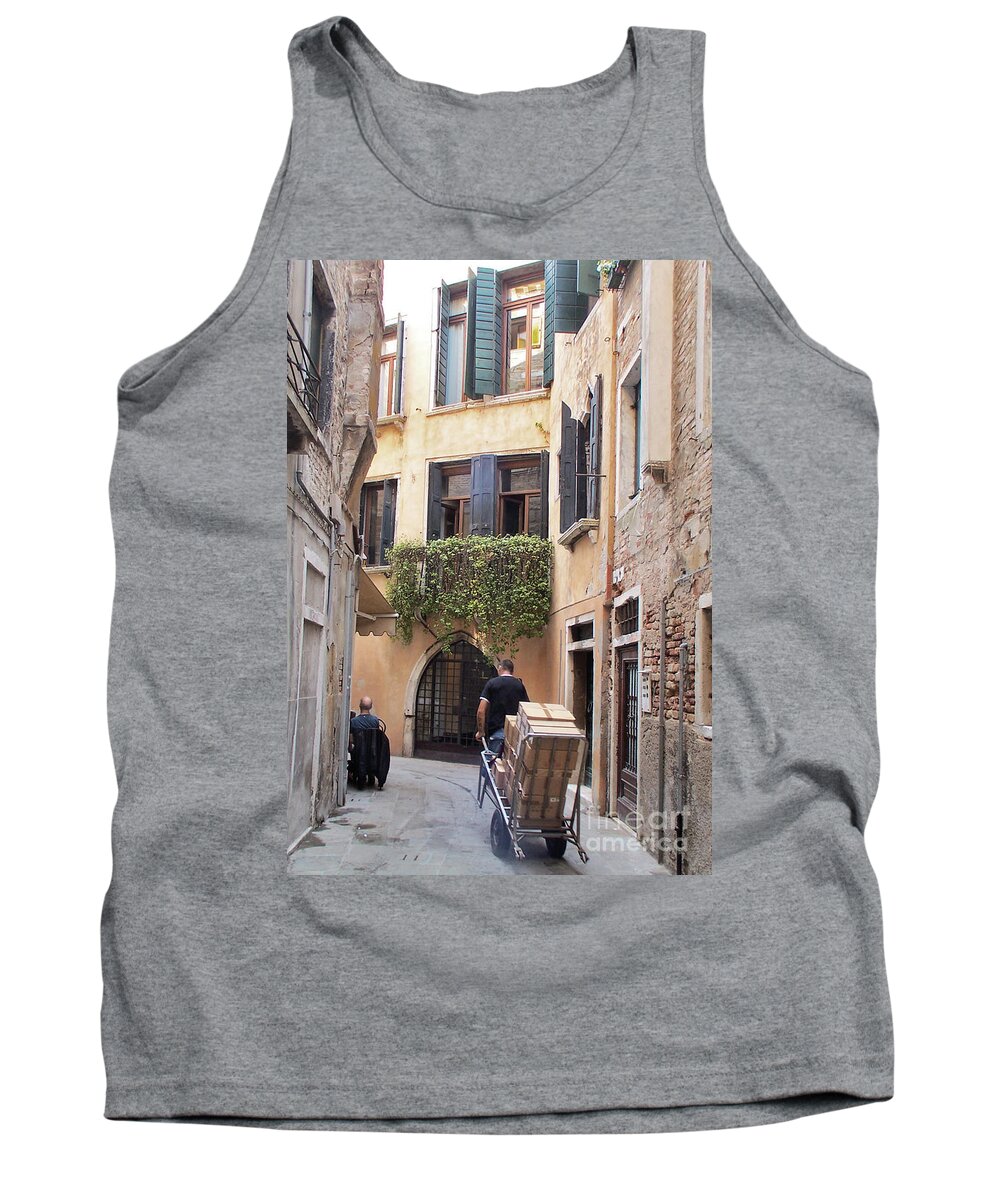 Venice Windows Tank Top featuring the photograph Windows to the Street. by Elena Perelman