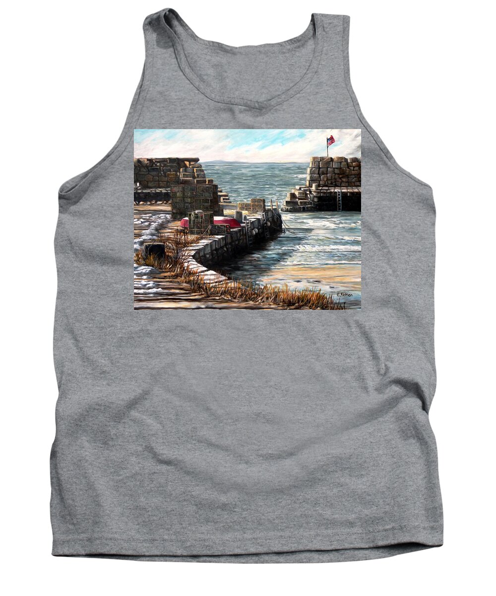 Lanes Cove Tank Top featuring the painting Windy Day At Lanes Cove by Eileen Patten Oliver