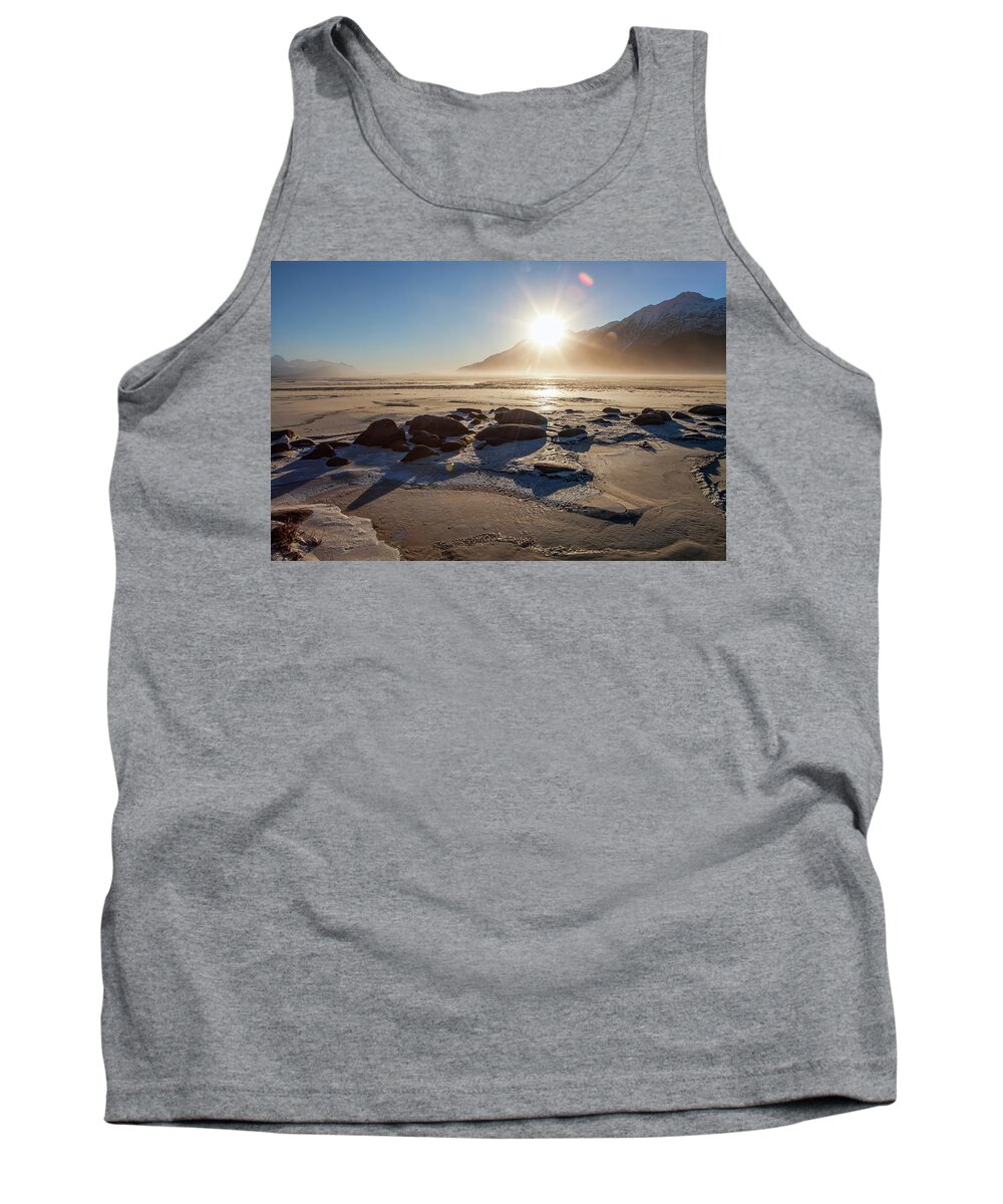 Chilkat River Tank Top featuring the photograph Windy Winter Sunset by Michele Cornelius