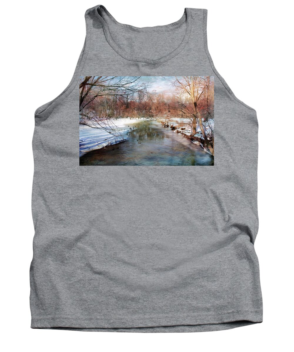 River Tank Top featuring the photograph Winter at Cooper River by John Rivera