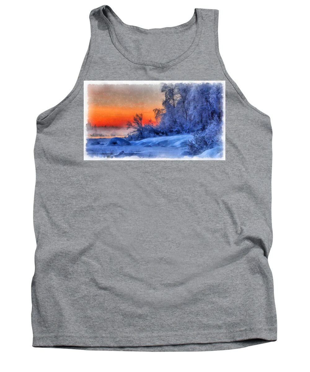 Winter Tank Top featuring the painting Winter by Maciek Froncisz