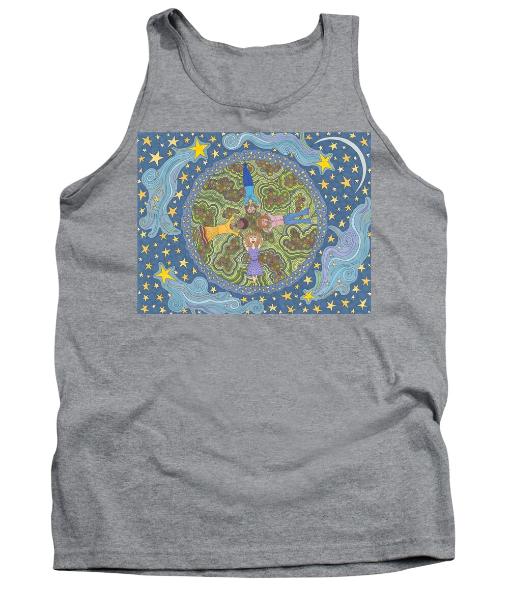 Falling Stars Tank Top featuring the drawing Wish Upon A Star by Pamela Schiermeyer