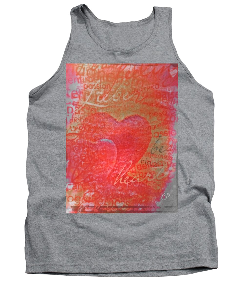 Heart Tank Top featuring the mixed media With Heart by Christine Paris