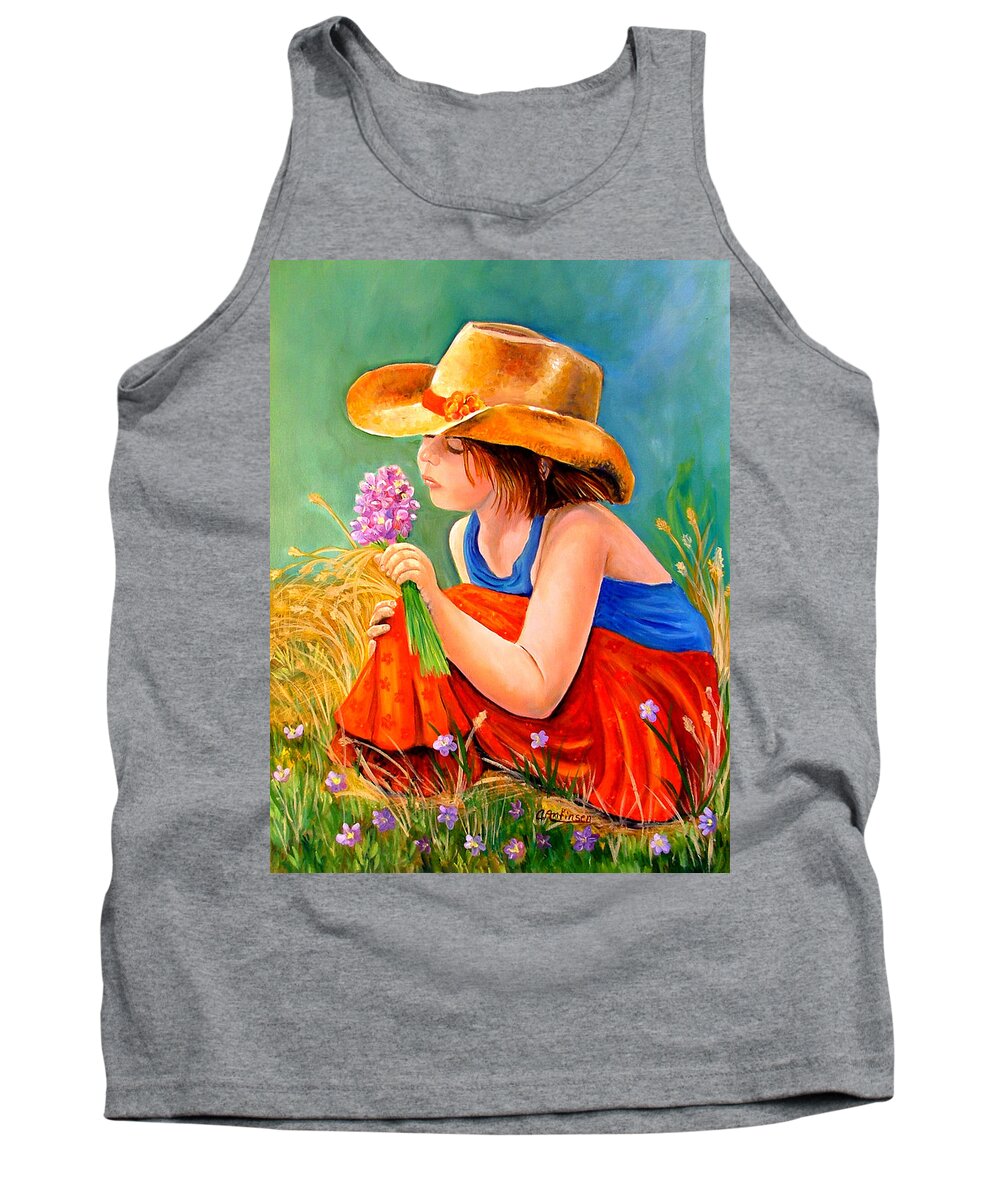 Child Tank Top featuring the painting With These Hands--Wonder by Carol Allen Anfinsen