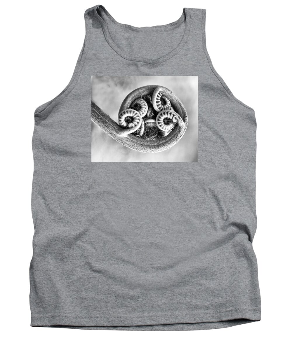 Patricia Sanders Tank Top featuring the photograph Wound Up Tight In BW by Her Arts Desire