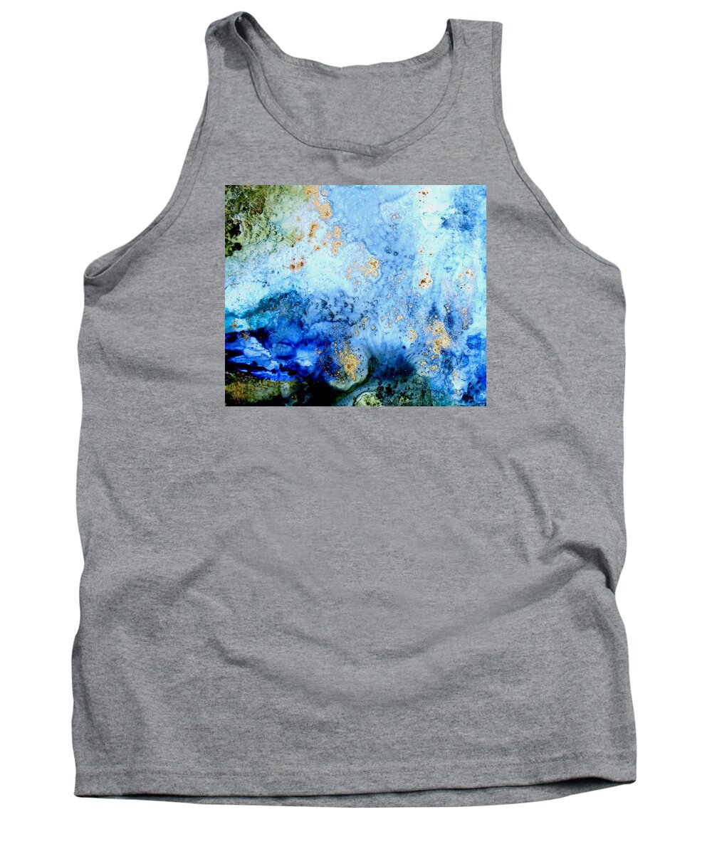 Abstract Tank Top featuring the painting Written in Water by Louise Adams