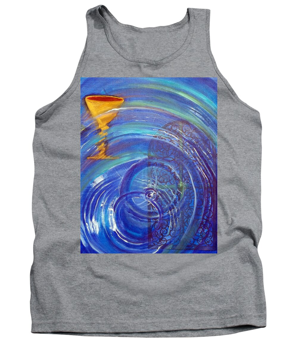 Cup Tank Top featuring the painting Yaweh El Shaddai Right Canvas detail by Anne Cameron Cutri