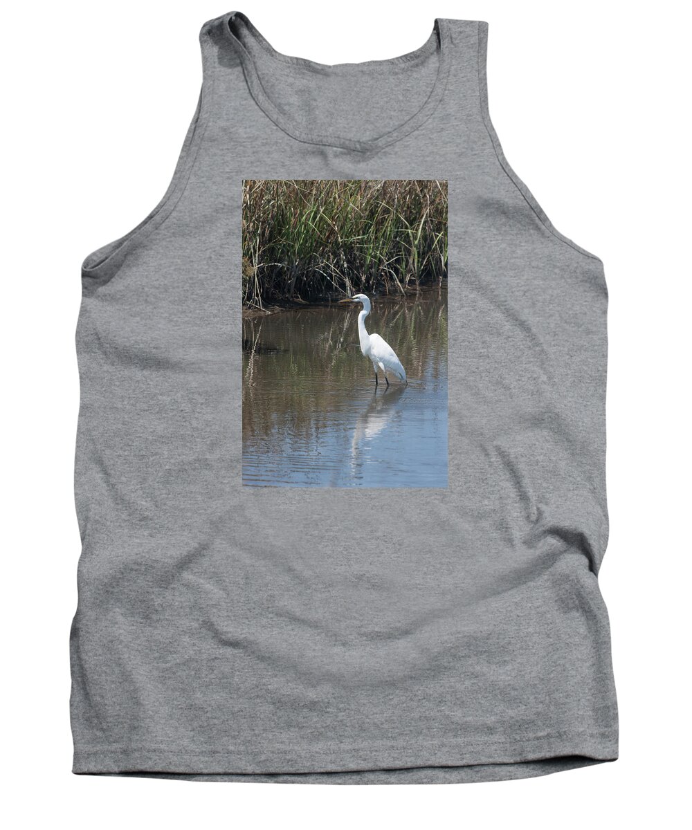Photograph Tank Top featuring the photograph Yawkey Wildlife Refuge - Great White Egret II by Suzanne Gaff
