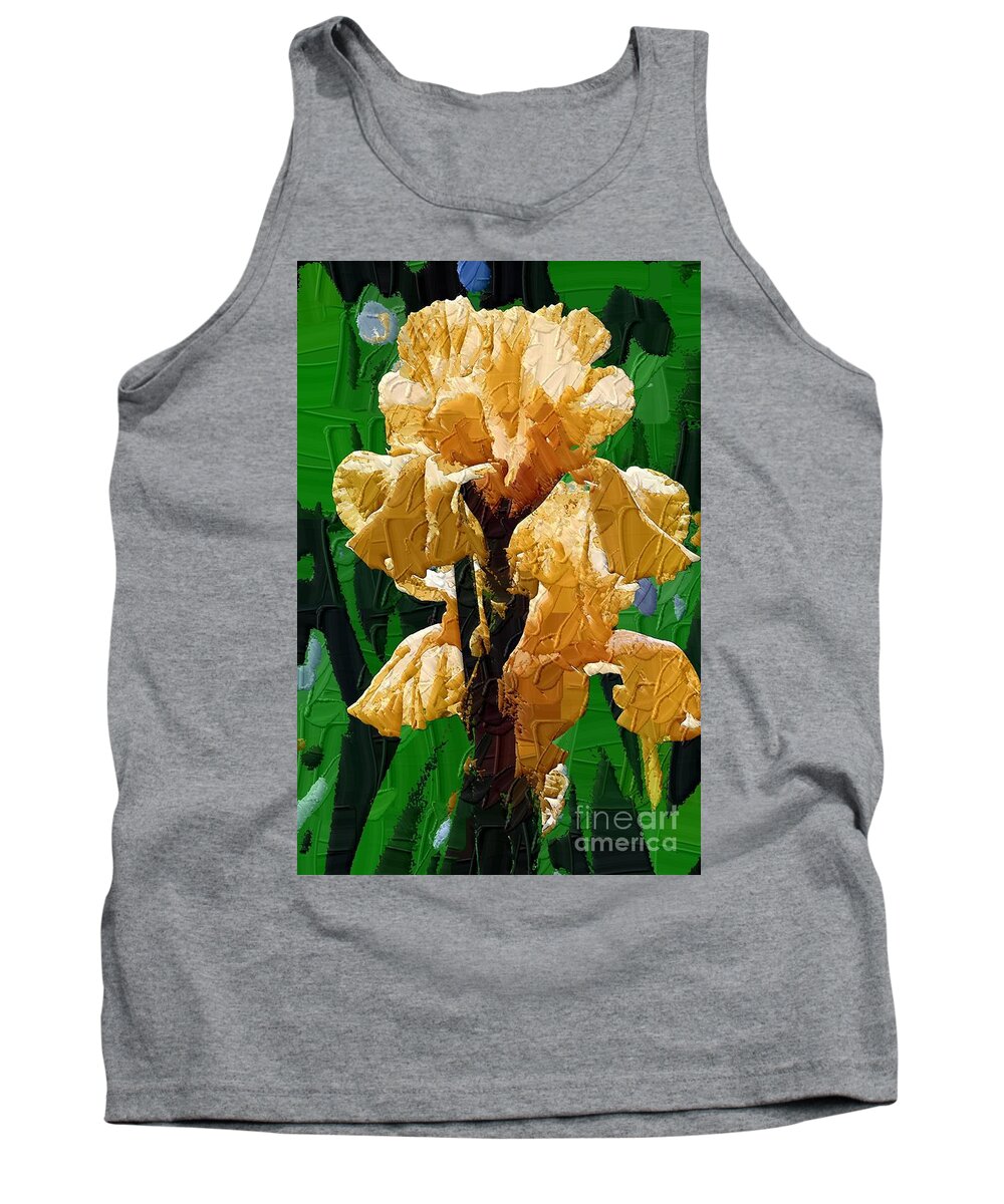 Diane Berry Tank Top featuring the painting Yellow Iris by Diane E Berry