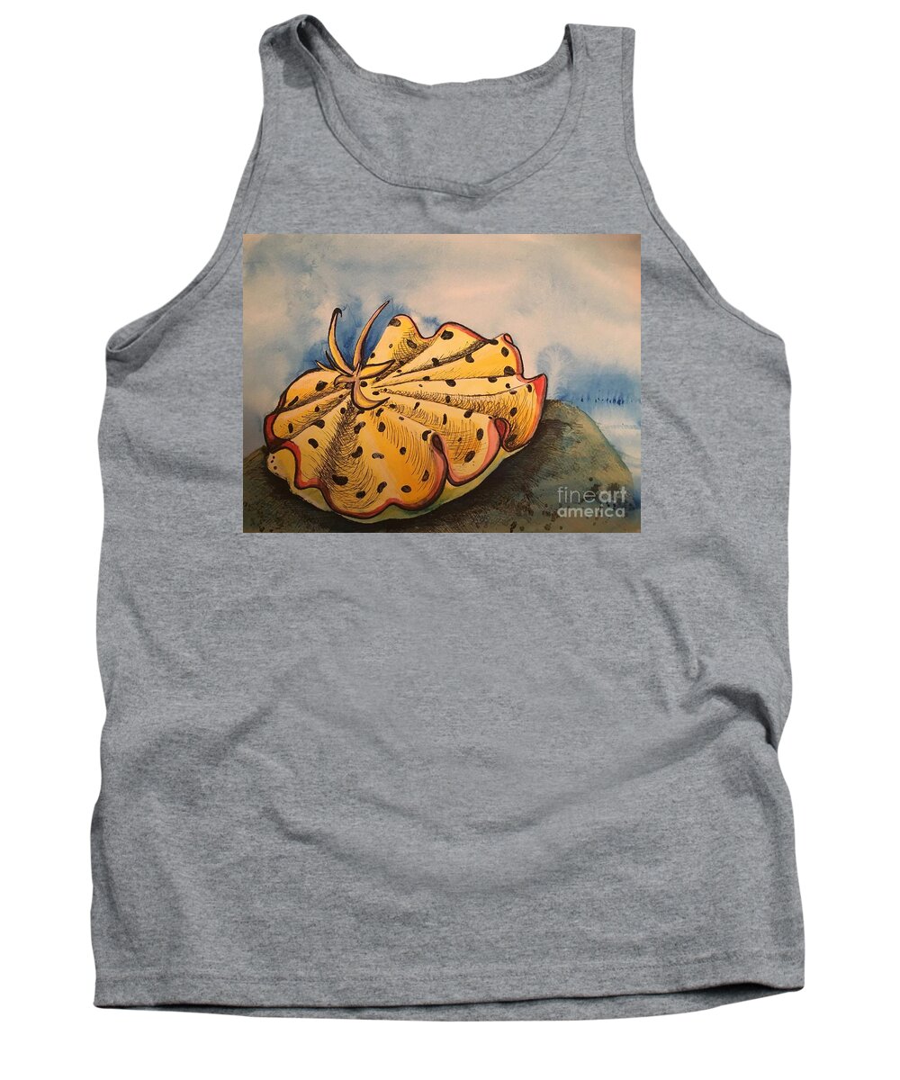 Yellow Nudibranch Tank Top featuring the painting Yellow Nudibranch by Mastiff Studios
