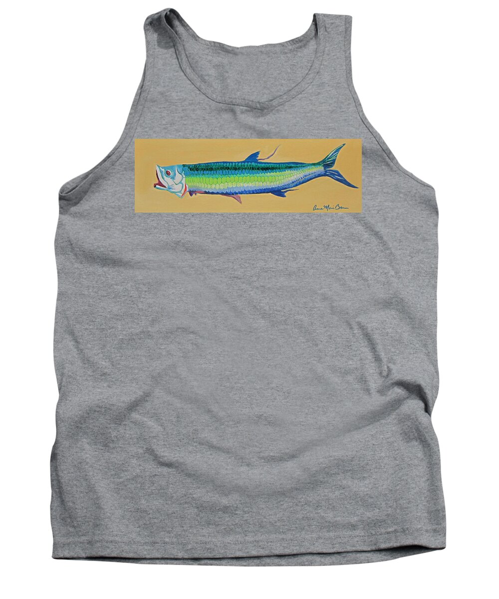 Fish Tank Top featuring the painting Yellow Tarpon by Anne Marie Brown