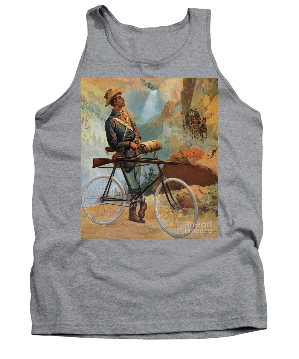 Yellowstone Park Sunset 1897 Tank Top featuring the photograph Yellowstone Park Sunset 1897 by Padre Art