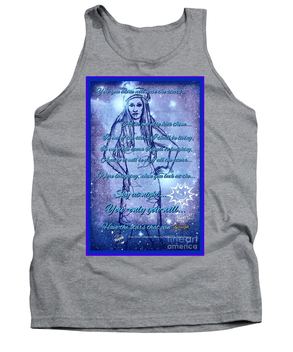 Stars Tank Top featuring the mixed media You Alone Will Have the Stars by Joan-Violet Stretch