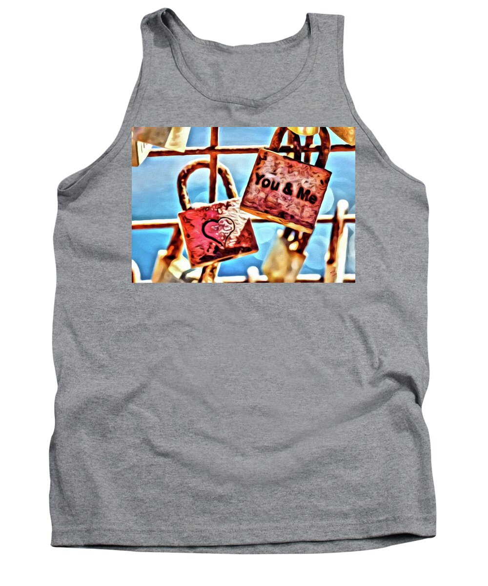 Locks Tank Top featuring the painting You and Me by Marian Lonzetta