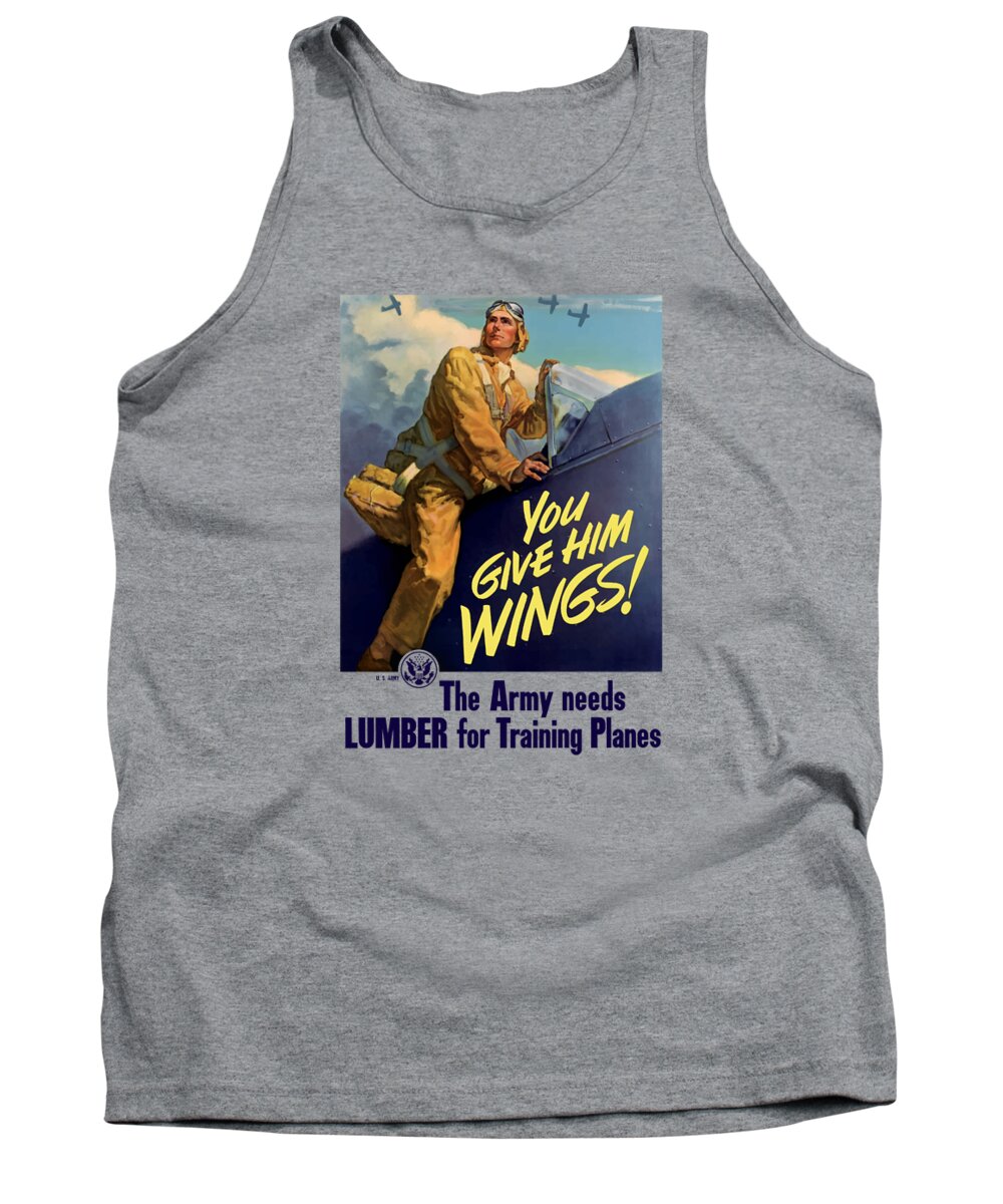 Aircraft Tank Top featuring the painting You Give Him Wings - WW2 by War Is Hell Store