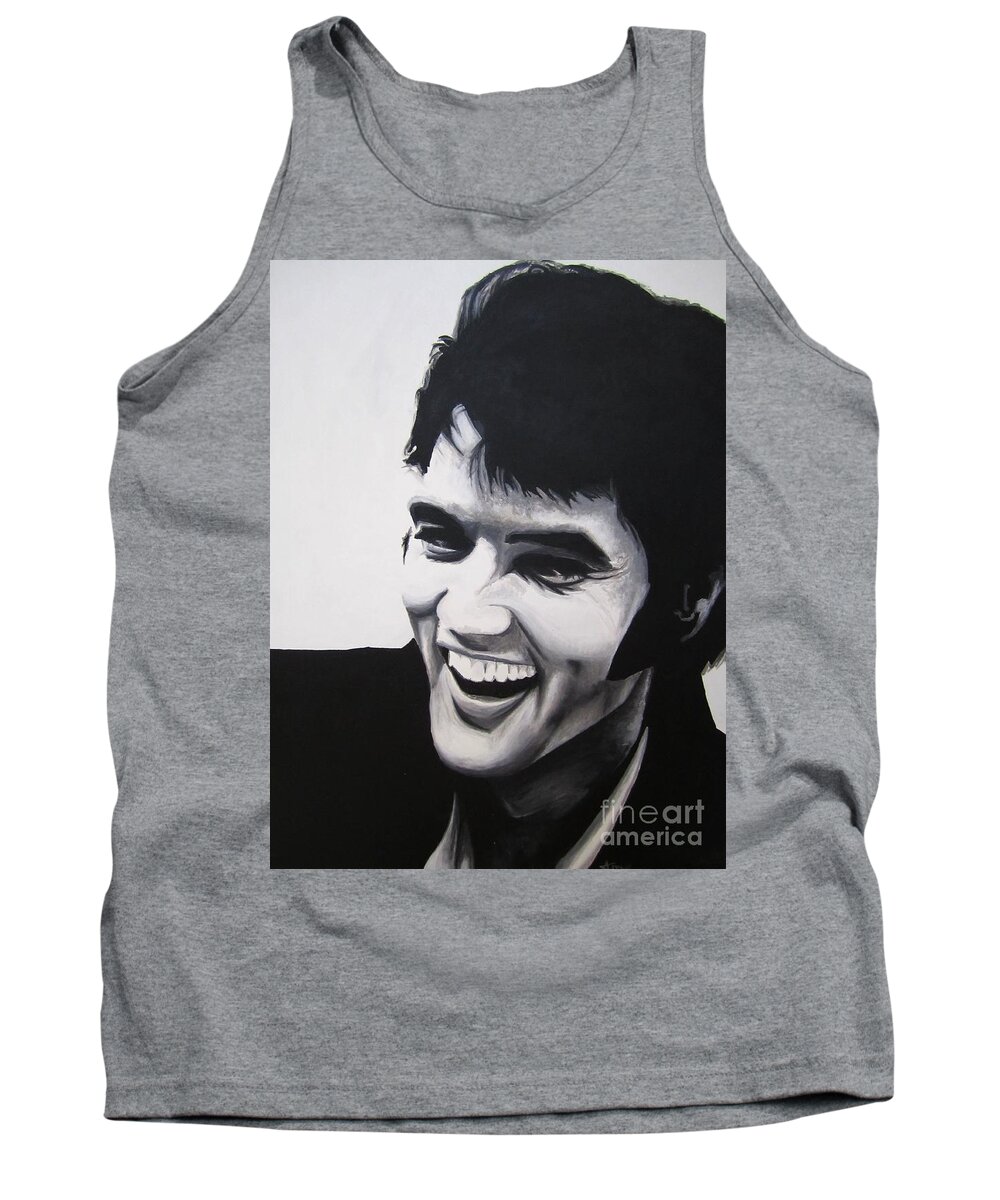 Elvis Presley Paintings Tank Top featuring the painting Young Elvis by Ashley Lane