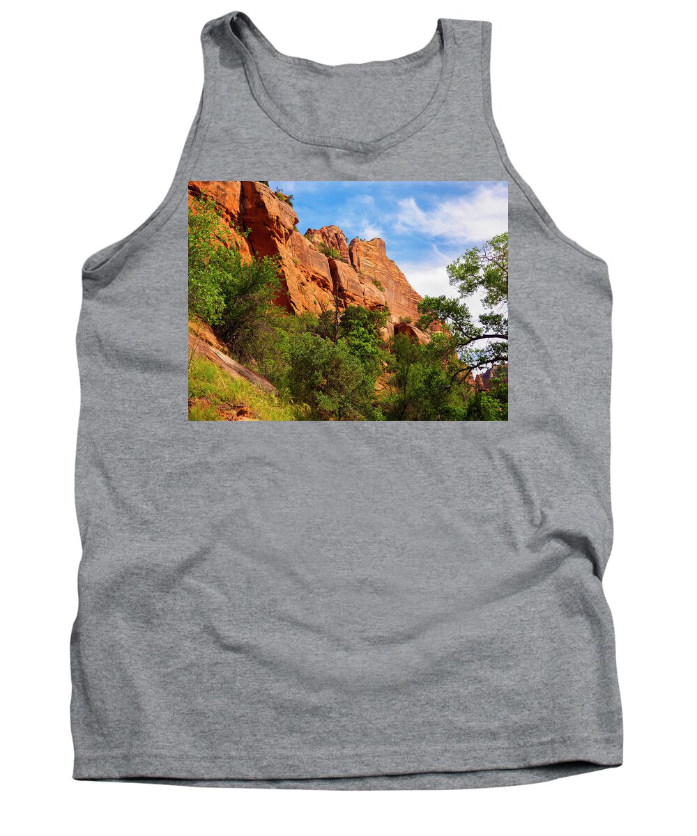 Blue Tank Top featuring the photograph Zion National Park 1 by Penny Lisowski