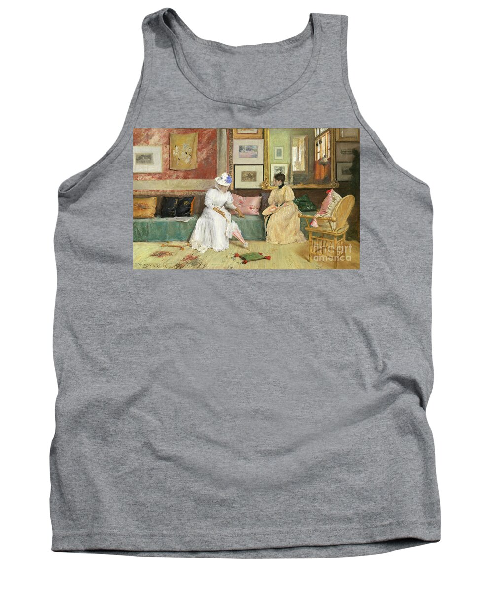 Usa Tank Top featuring the painting A Friendly Call, 1895 by William Merritt Chase