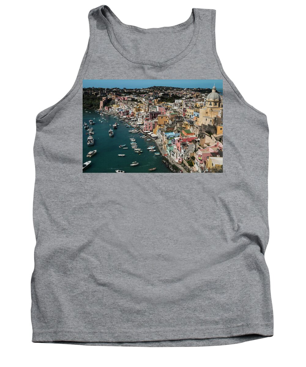 Procida Tank Top featuring the photograph Corricella view by Claudio Maioli