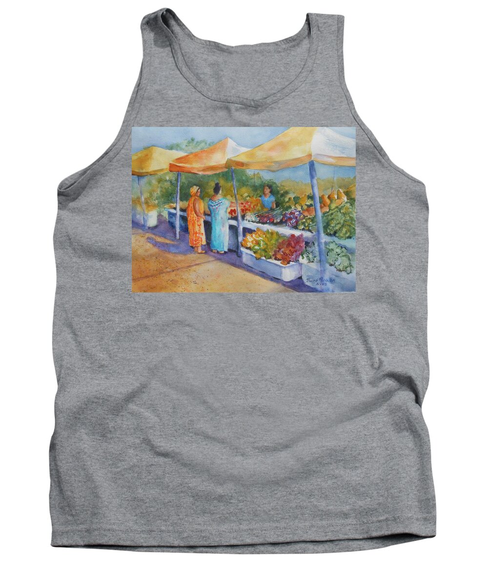 Market Tank Top featuring the painting University Avenue Market by Barbara Parisien