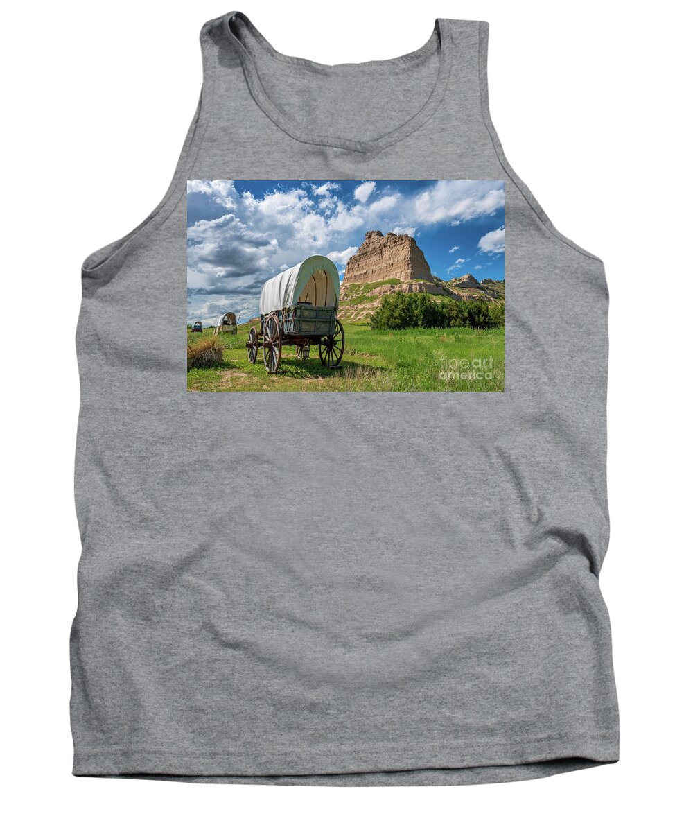 Wagon Tank Top featuring the photograph Out on the Oregon Trail by Christopher Thomas
