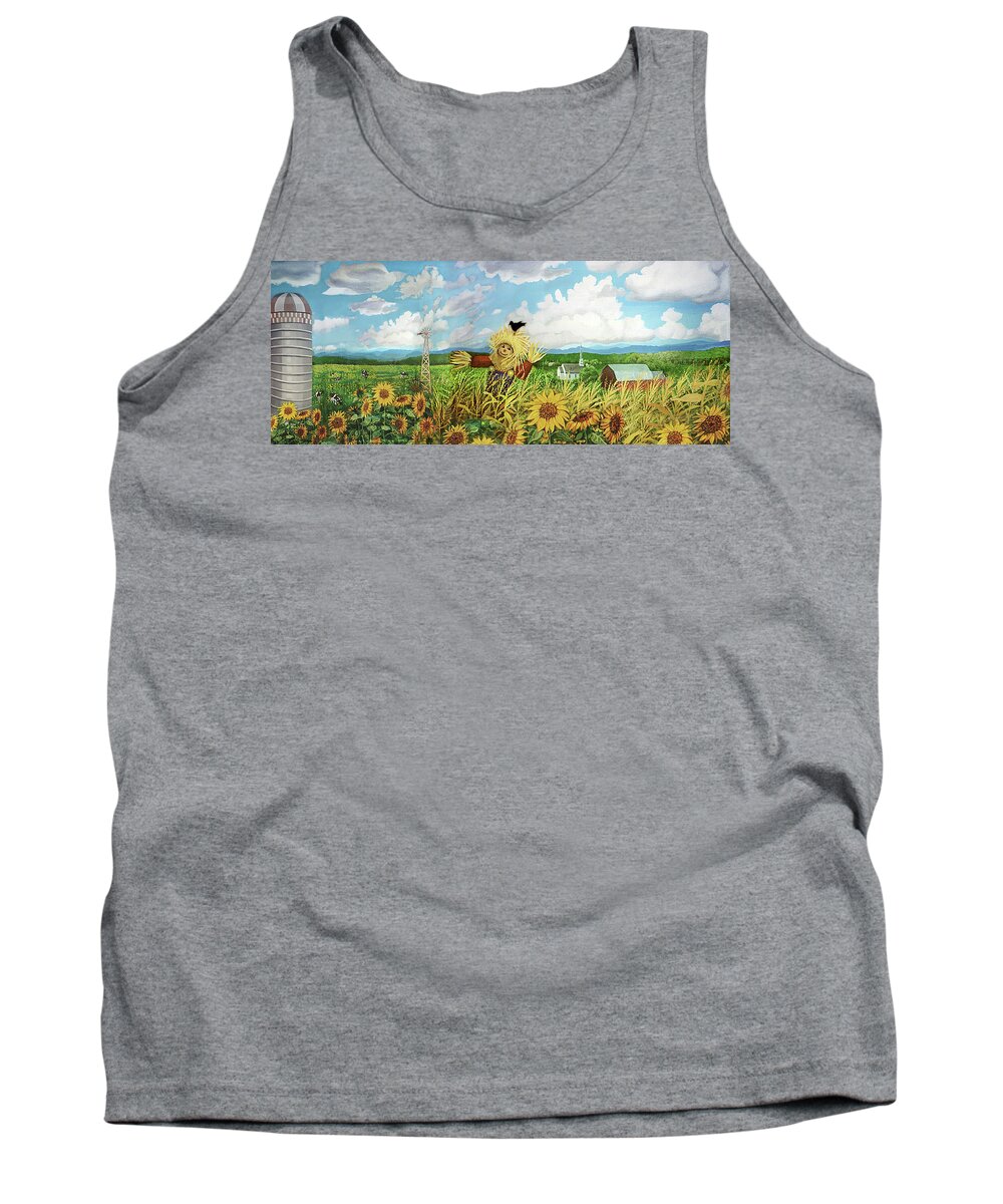  Tank Top featuring the painting Scarecrow Farm #1 by Bonnie Siracusa