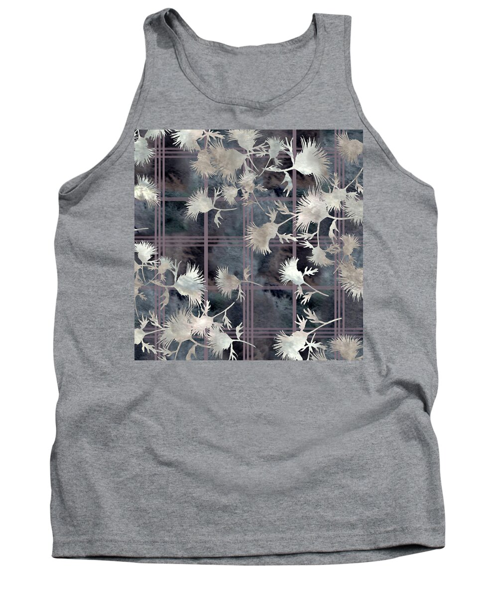 Thistle Tank Top featuring the digital art Thistle Plaid #1 by Sand And Chi