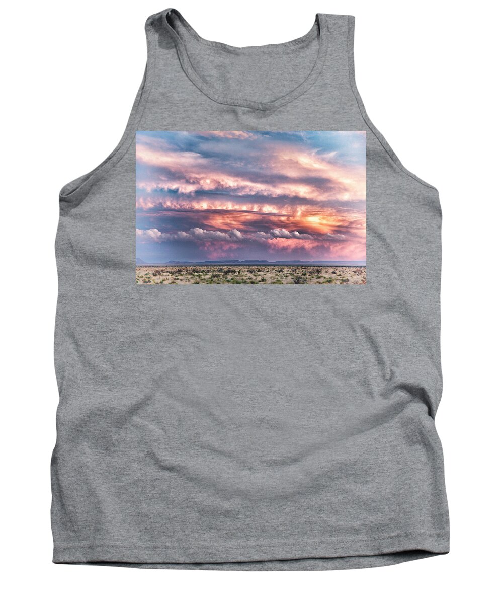 Sunset Tank Top featuring the photograph West Texas Sunset #1 by David Chasey