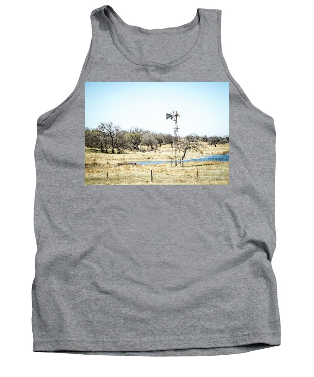 Windmill Tank Top featuring the photograph Windmill #1 by Cheryl McClure