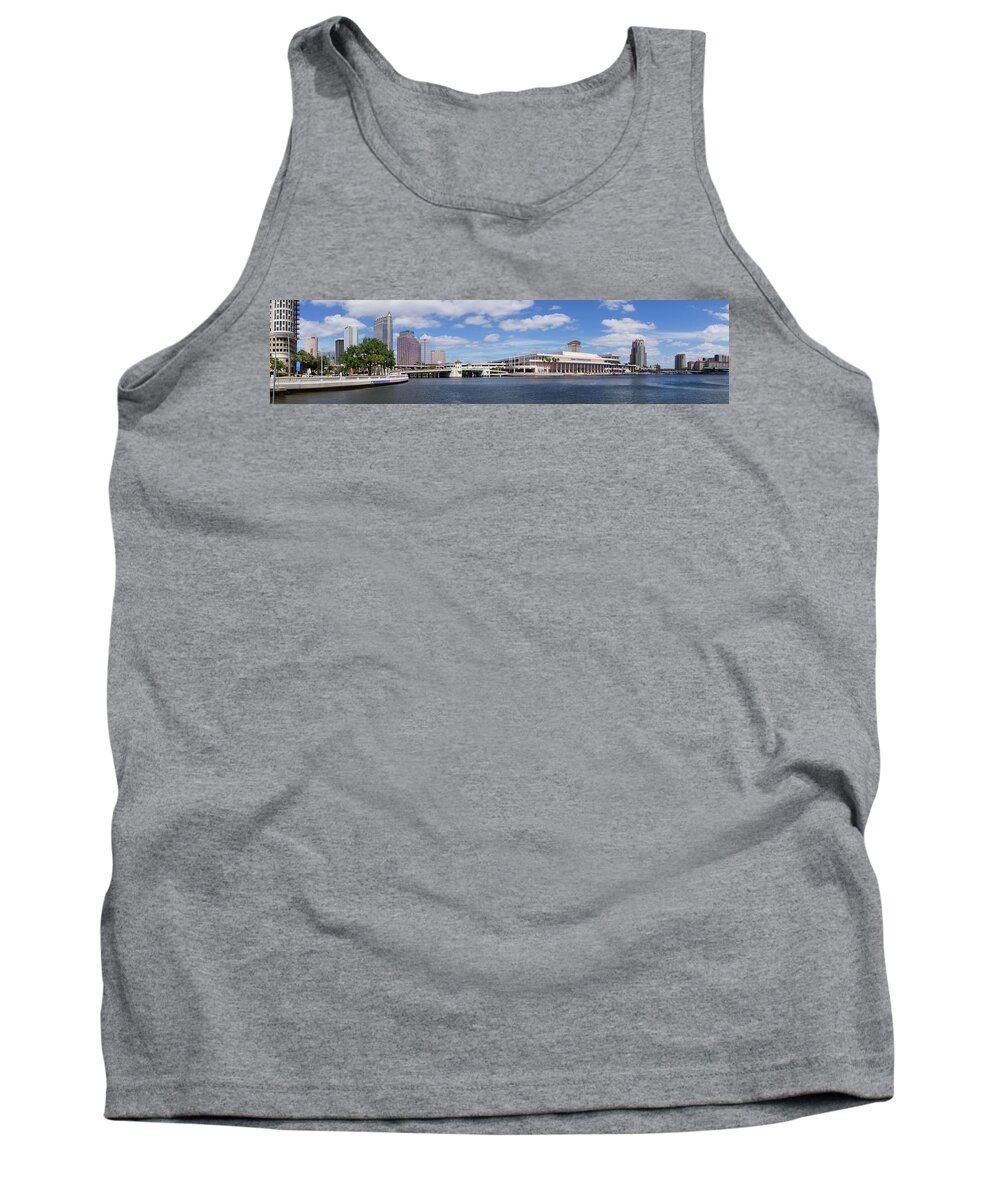 Downtown Tank Top featuring the digital art Panoramic of Downtown Tampa by Chauncy Holmes