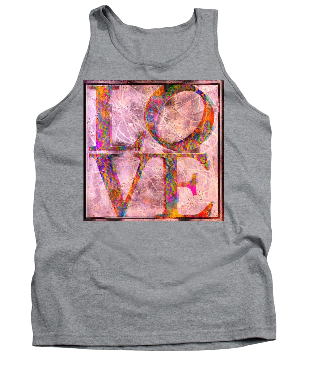 Love Art Tank Top featuring the mixed media LOve #2 by Don Wright