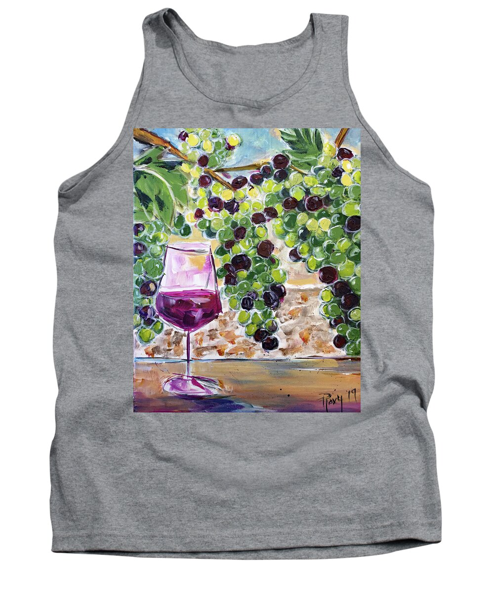 Wine Tank Top featuring the painting Summer Grapes by Roxy Rich