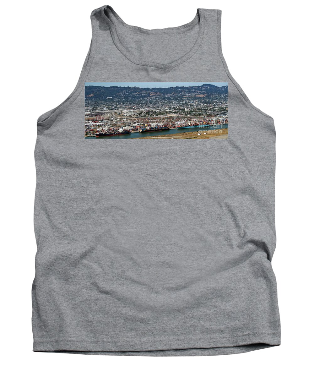 Port Of Oakland Tank Top featuring the photograph Port of Oakland Aerial Photo #4 by David Oppenheimer