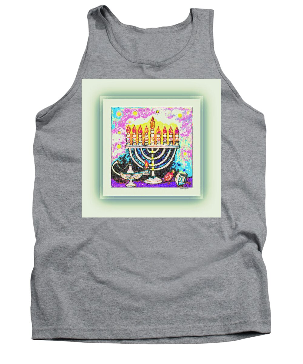 Chanukah Tank Top featuring the mixed media 8th Day by YoMamaBird Rhonda