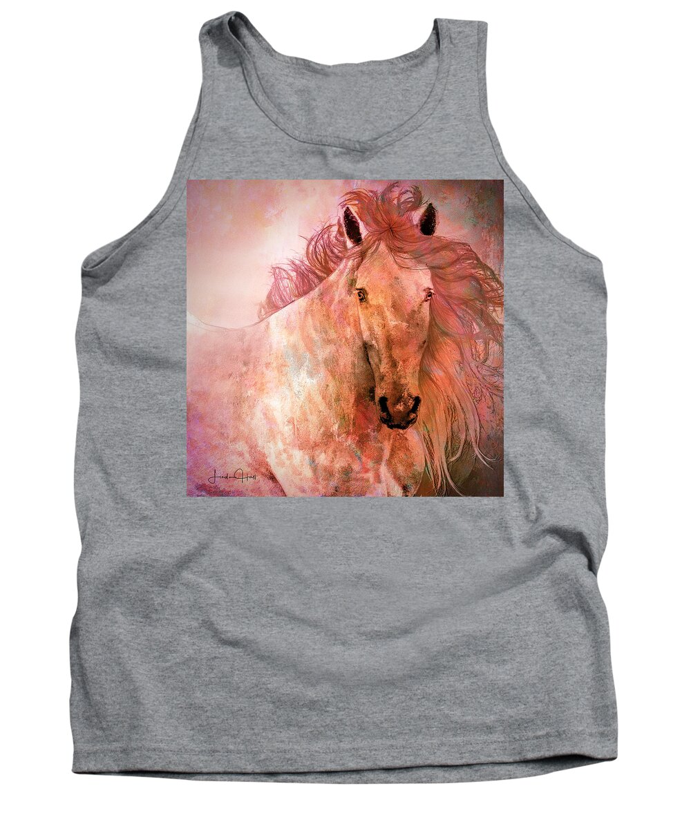 Horse Tank Top featuring the digital art A Horse of a Different Color by Linda Lee Hall