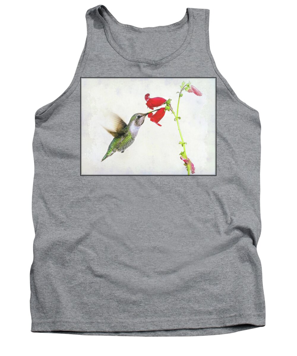 Hummingbirds Tank Top featuring the photograph A Moment In Time by Elaine Malott