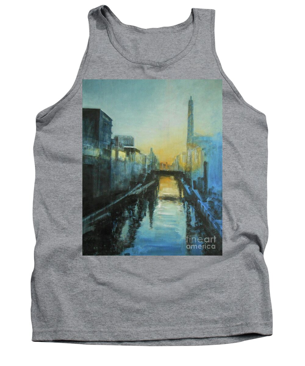 Abstract Tank Top featuring the painting A Moment In Time by Jane See