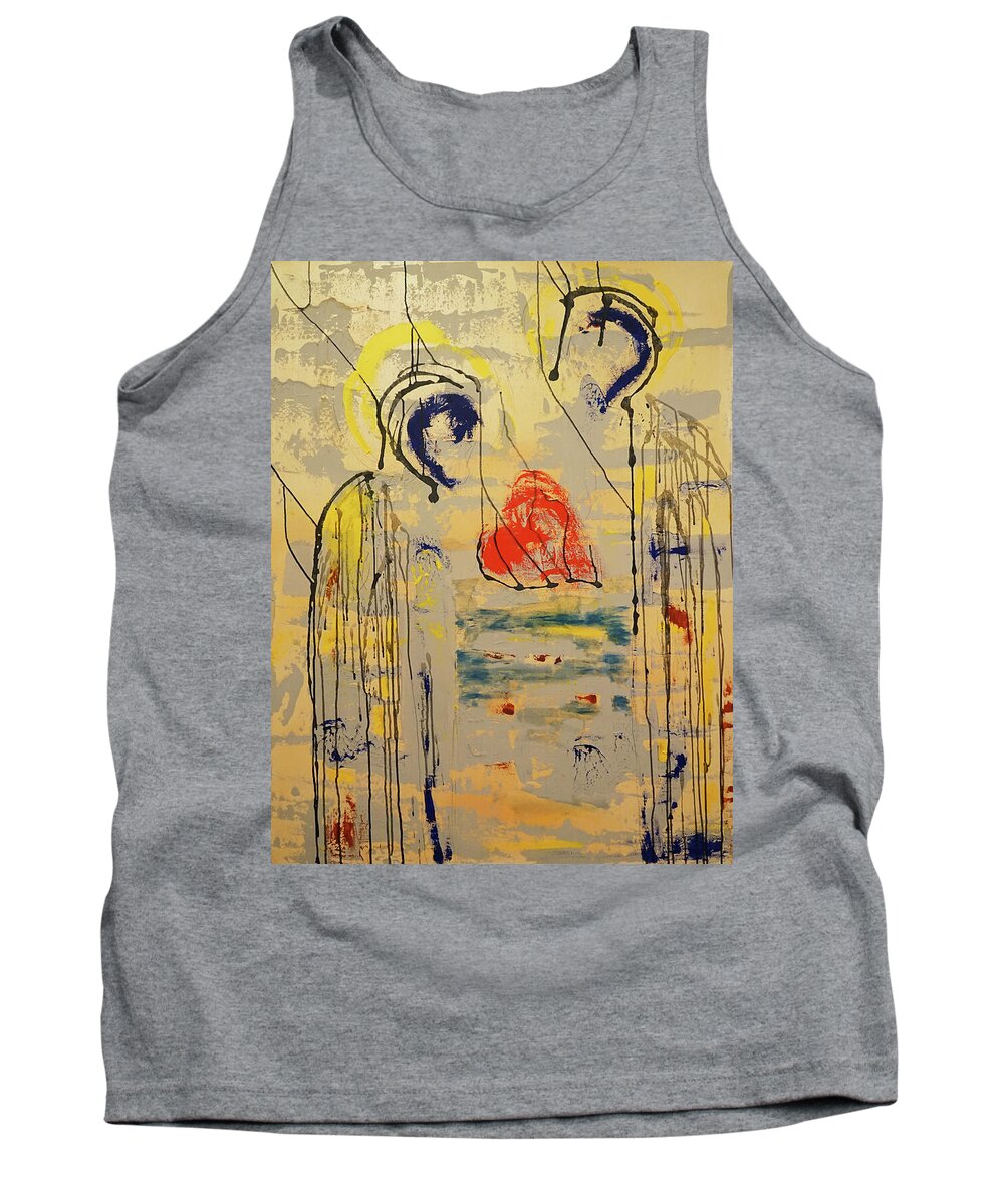Heart Tank Top featuring the mixed media A thousand miles of sand and sea by Giorgio Tuscani