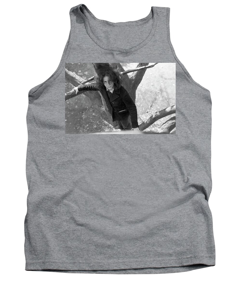 Providence Tank Top featuring the photograph A Woman in a Tree, 1972 by Jeremy Butler