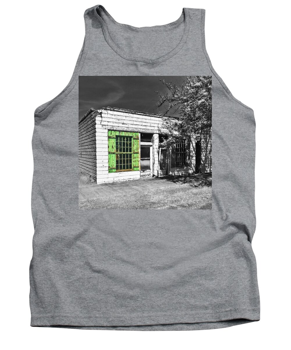Abandoned Tank Top featuring the photograph Marlin Abandoned Building by Jerry Abbott