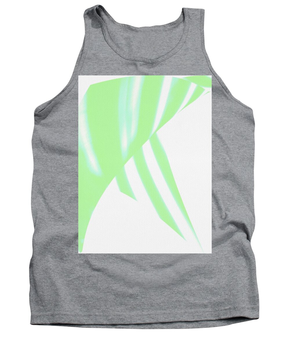 Abstract Tank Top featuring the photograph Abstract Art Tropical Blinds Move Green textured background by Itsonlythemoon -