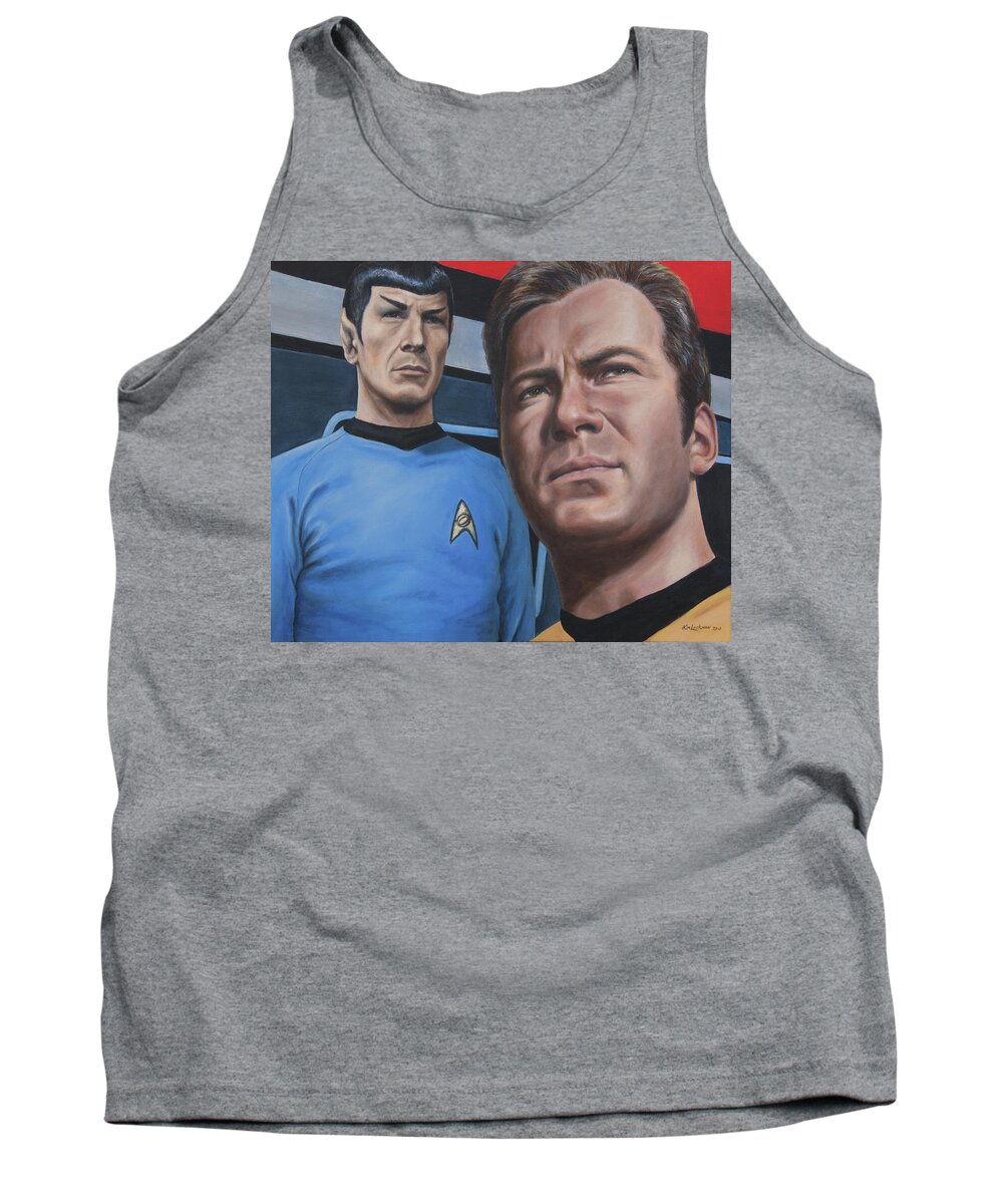 Star Trek Tank Top featuring the painting Assessing A Formidable Opponent by Kim Lockman