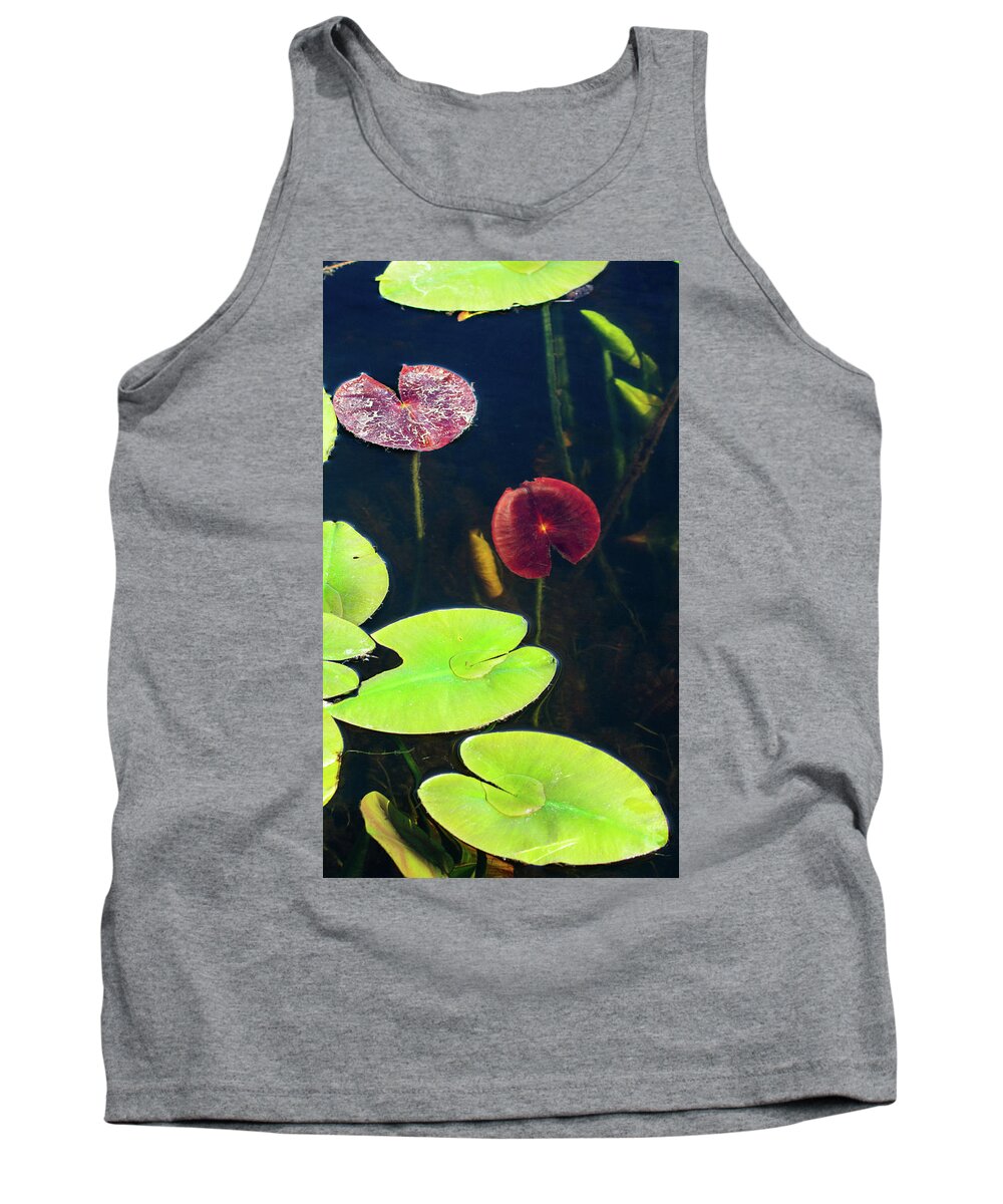 Assorted Lily Leaves Tank Top featuring the photograph Assorted Water Lily Leaves by James Canning