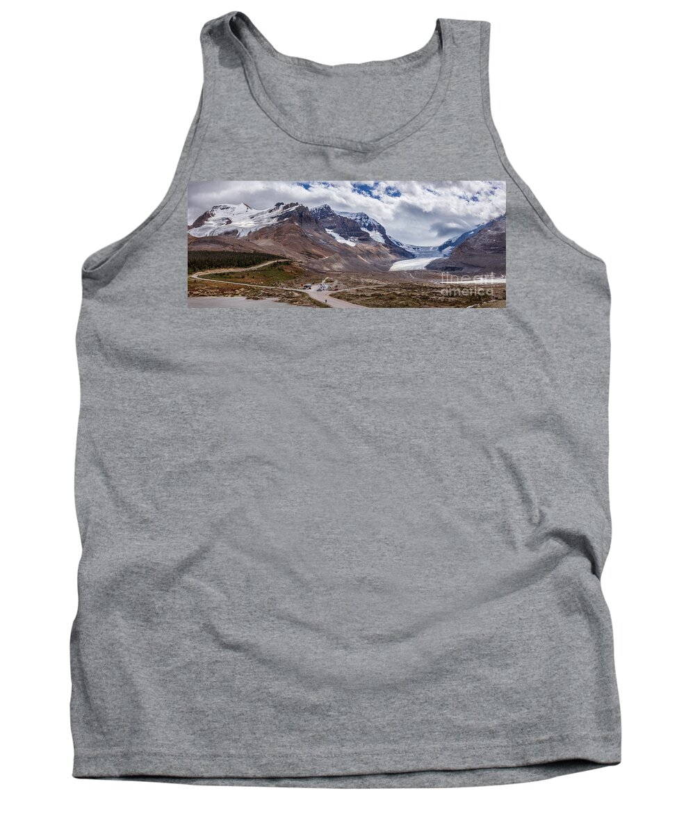Photography Tank Top featuring the photograph Athabasca Glacier Panorama by Alma Danison