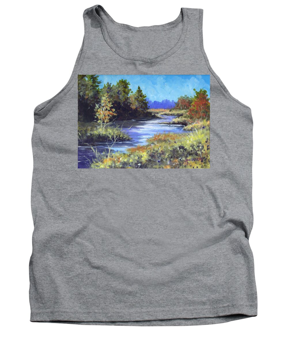 Autumn Tank Top featuring the painting Autumn Brook Skech by Richard De Wolfe