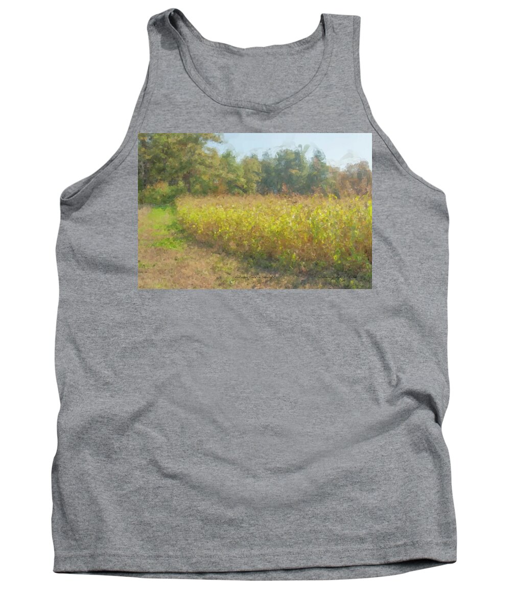 Autumn Tank Top featuring the painting Autumn Field in Sunlight by Bill McEntee